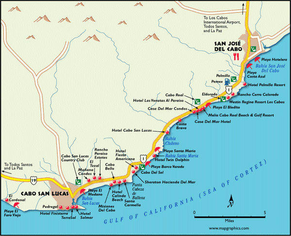 Cabo San Lucas Corridor Map